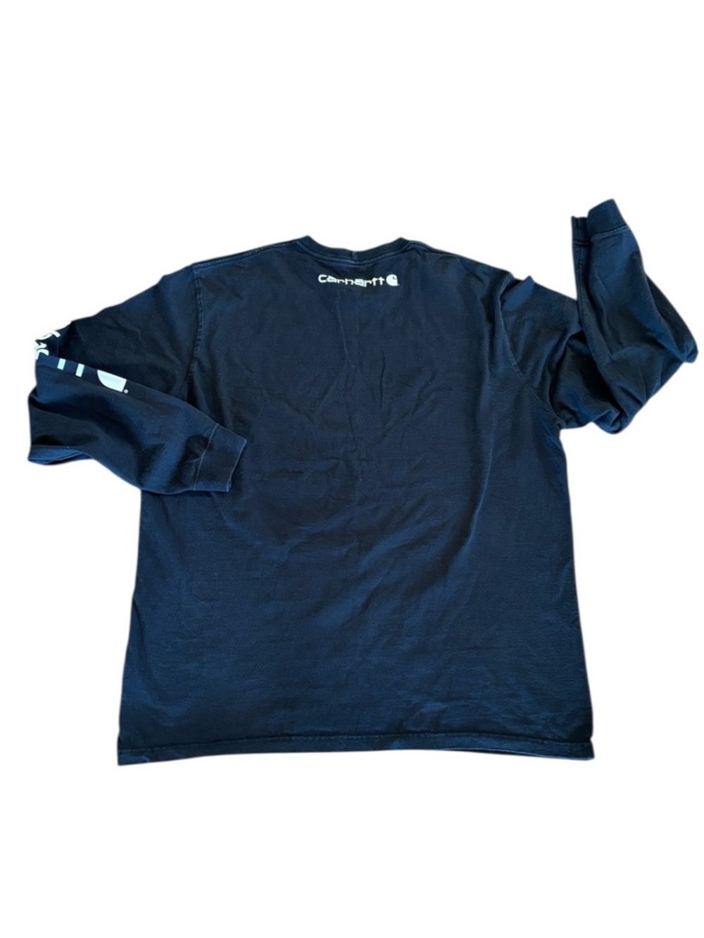 Carhartt Black White Long Sleeve Crew Neck Original Fit Tee Shirt Size XL Tall